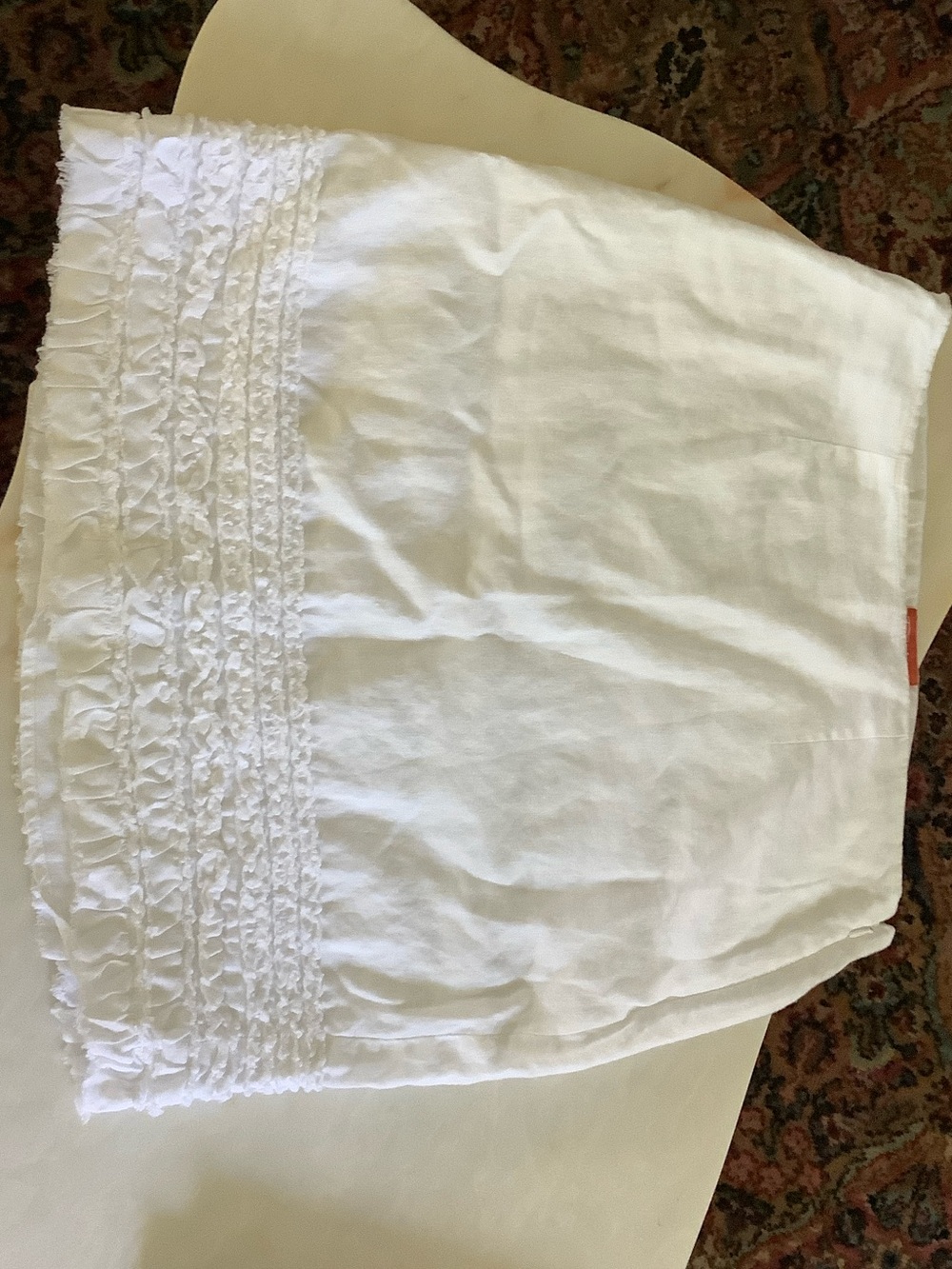 Tommy Bahama White Ruffle Linen Skirt